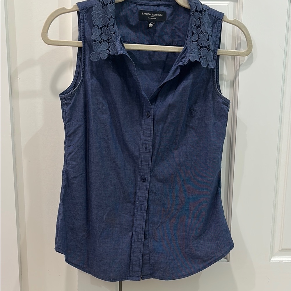 Banana Republic Navy Sleeveless Top